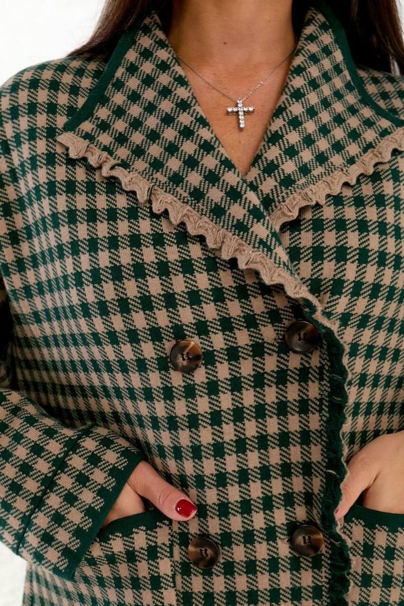 Женское кашемировое пальто, Зелёный, Oversize