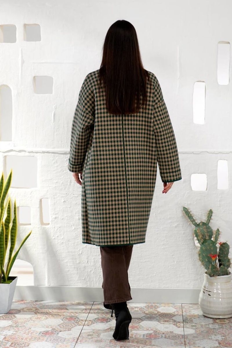 Женское кашемировое пальто, Зелёный, Oversize