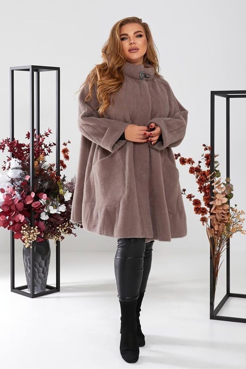 Женское пальто-кейп &laquo;ROYAL ALPACA&raquo;, Мокко, Oversize